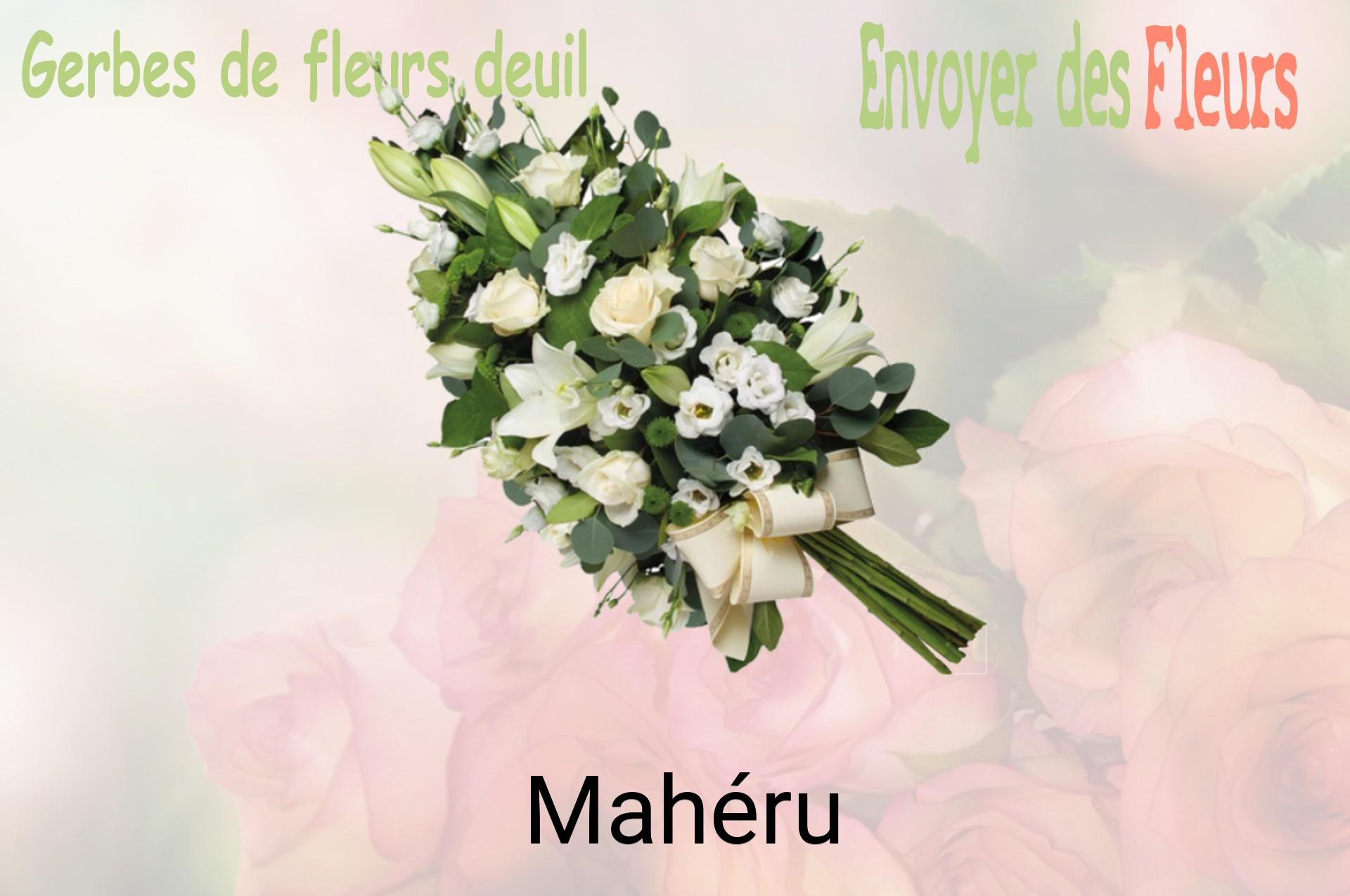 Gerbe de fleurs de deuil livrée à Mahéru
